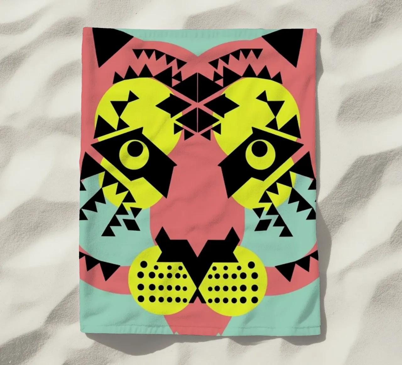 Tiger Face beach towel by Gareth Pollock Design