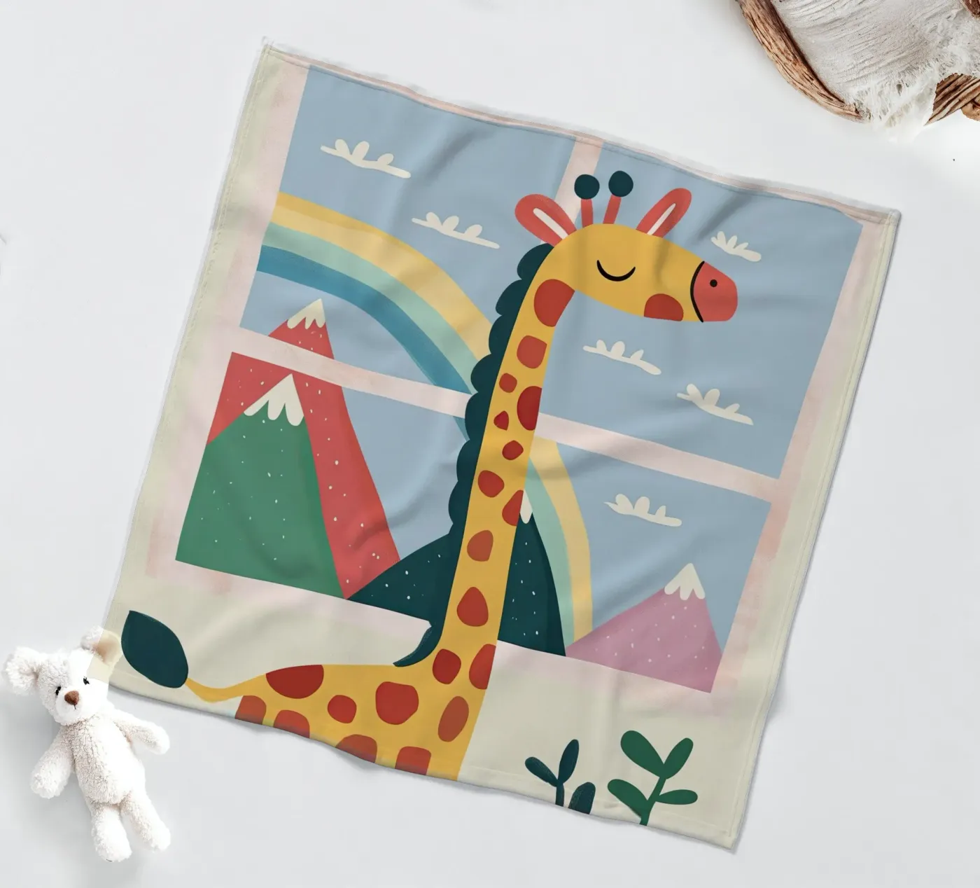 Rainbow Window Giraffe Fleecedecke von Lilo