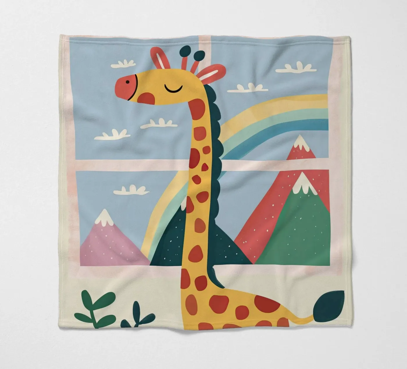 Rainbow Window Giraffe Fleecedecke von Lilo