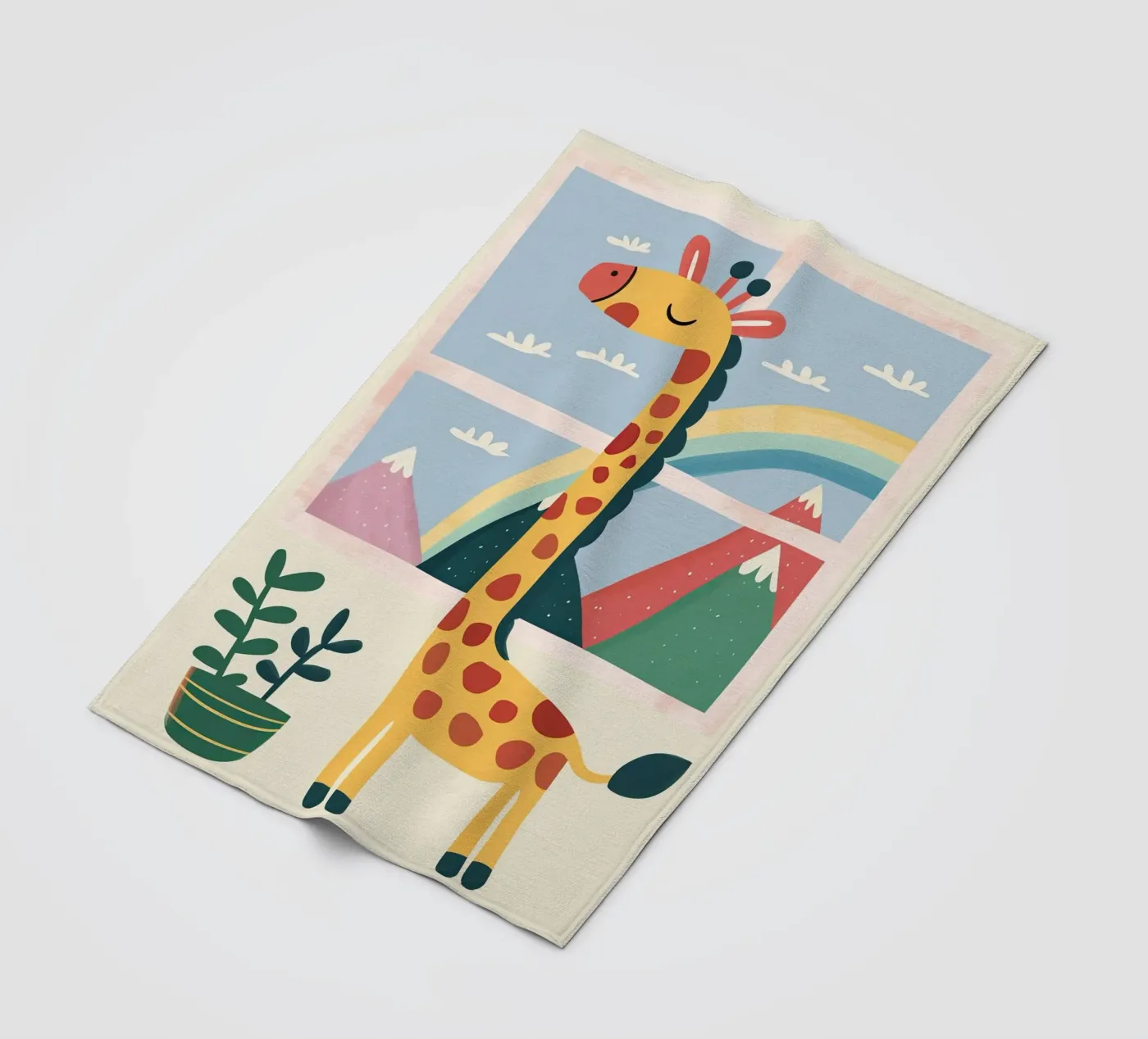 Rainbow Window Giraffe Fleecedecke von Lilo