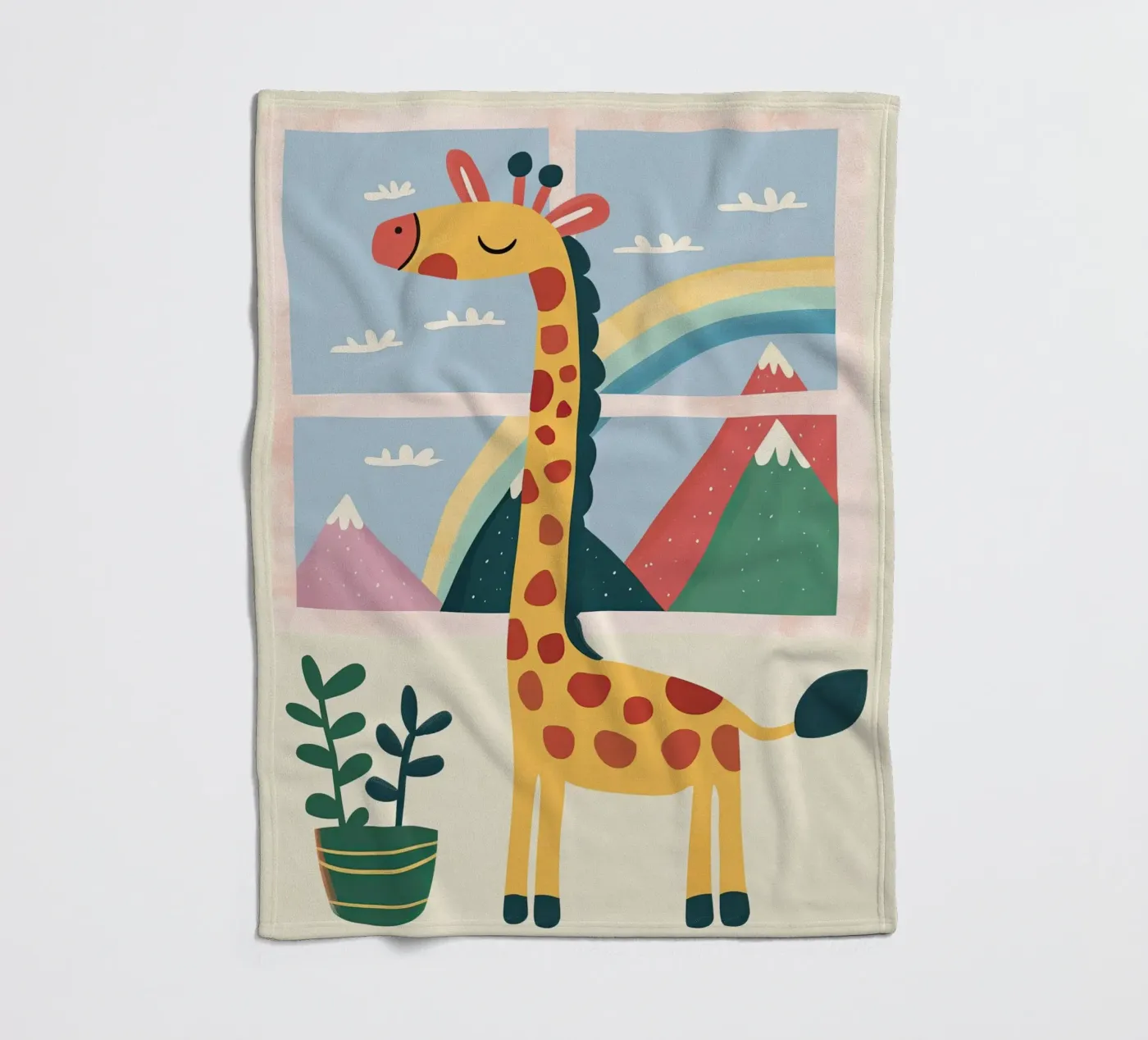 Rainbow Window Giraffe Fleecedecke von Lilo