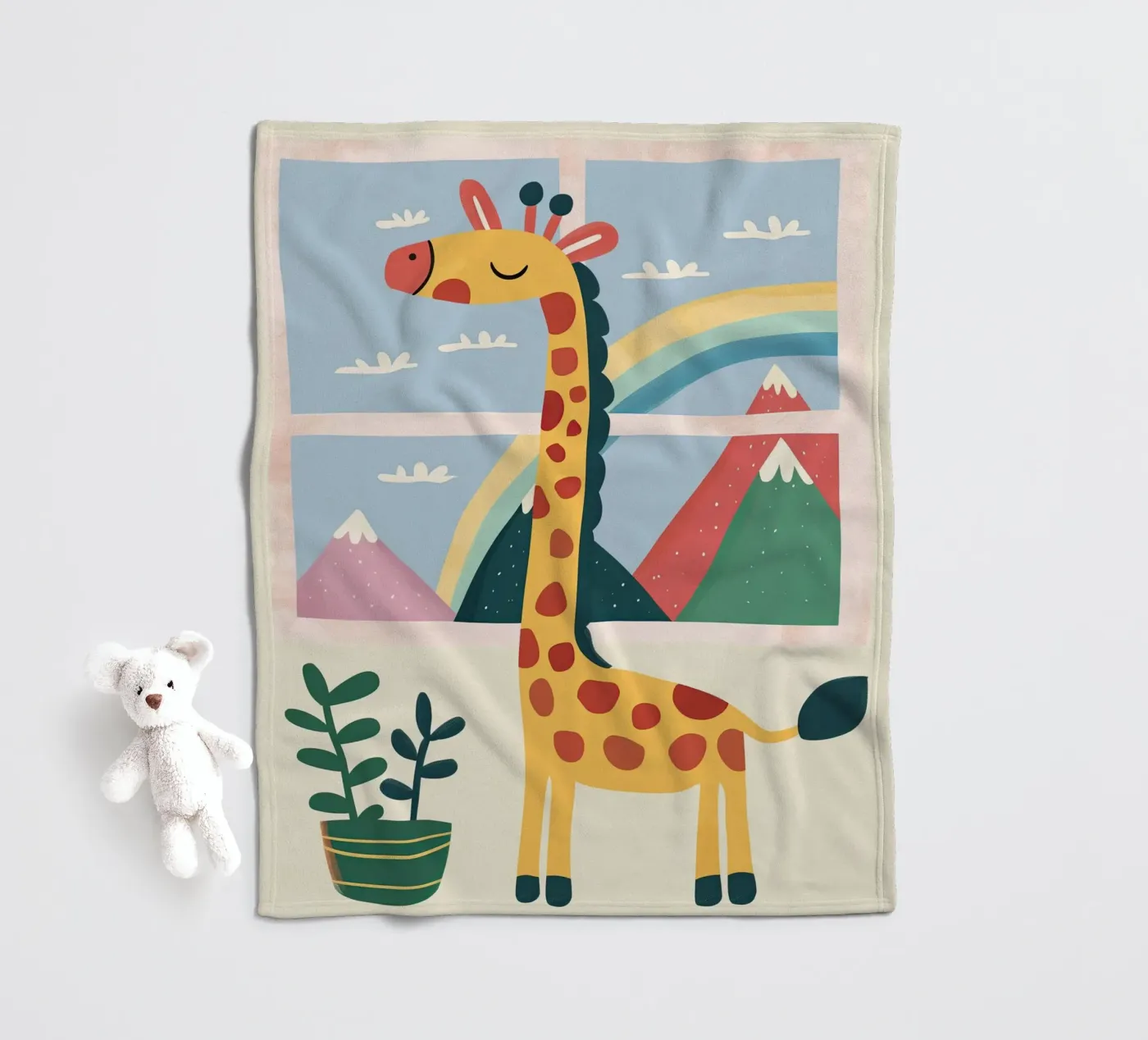 Rainbow Window Giraffe Fleecedecke von Lilo