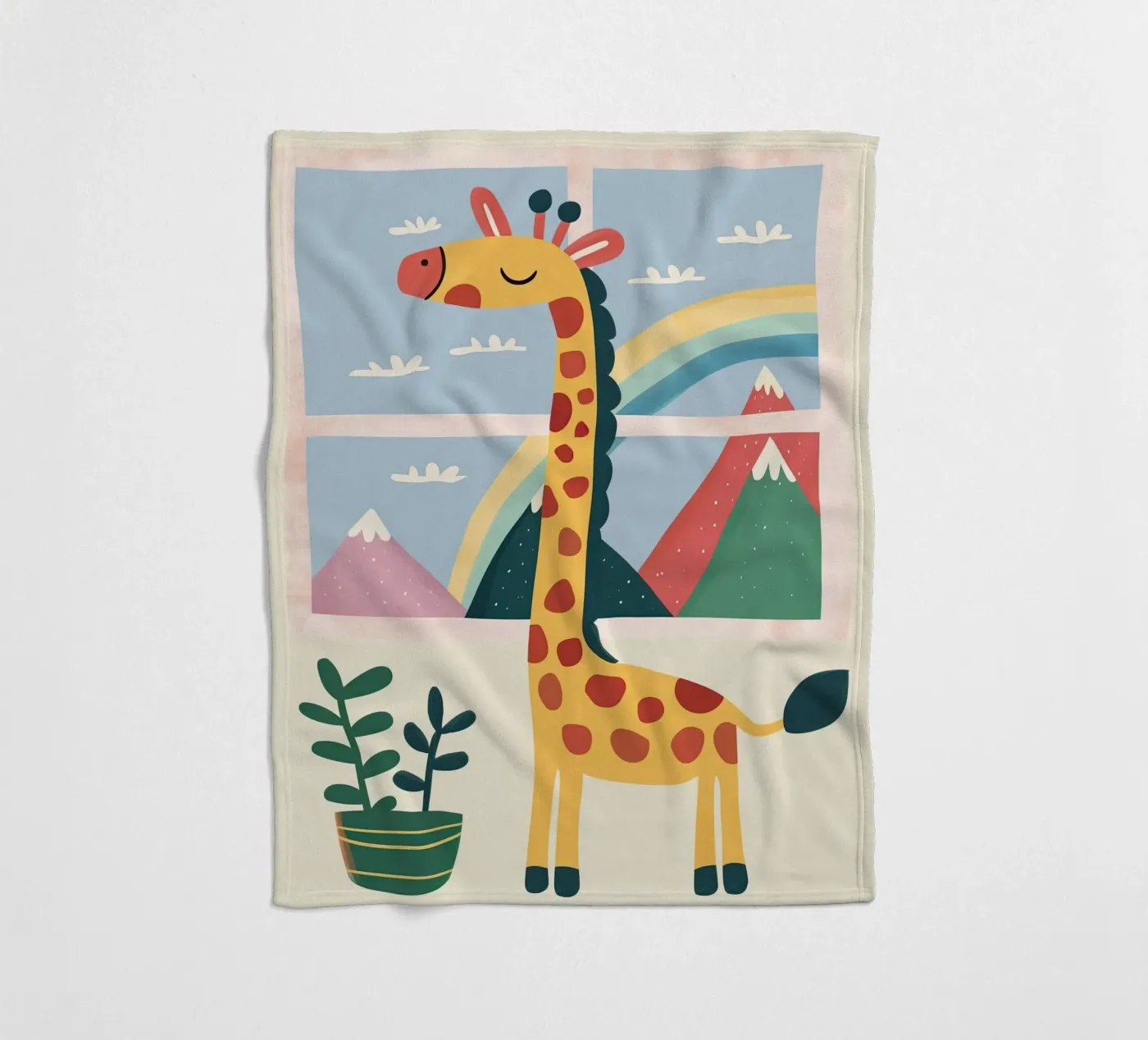 Rainbow Window Giraffe Fleecedecke von Lilo
