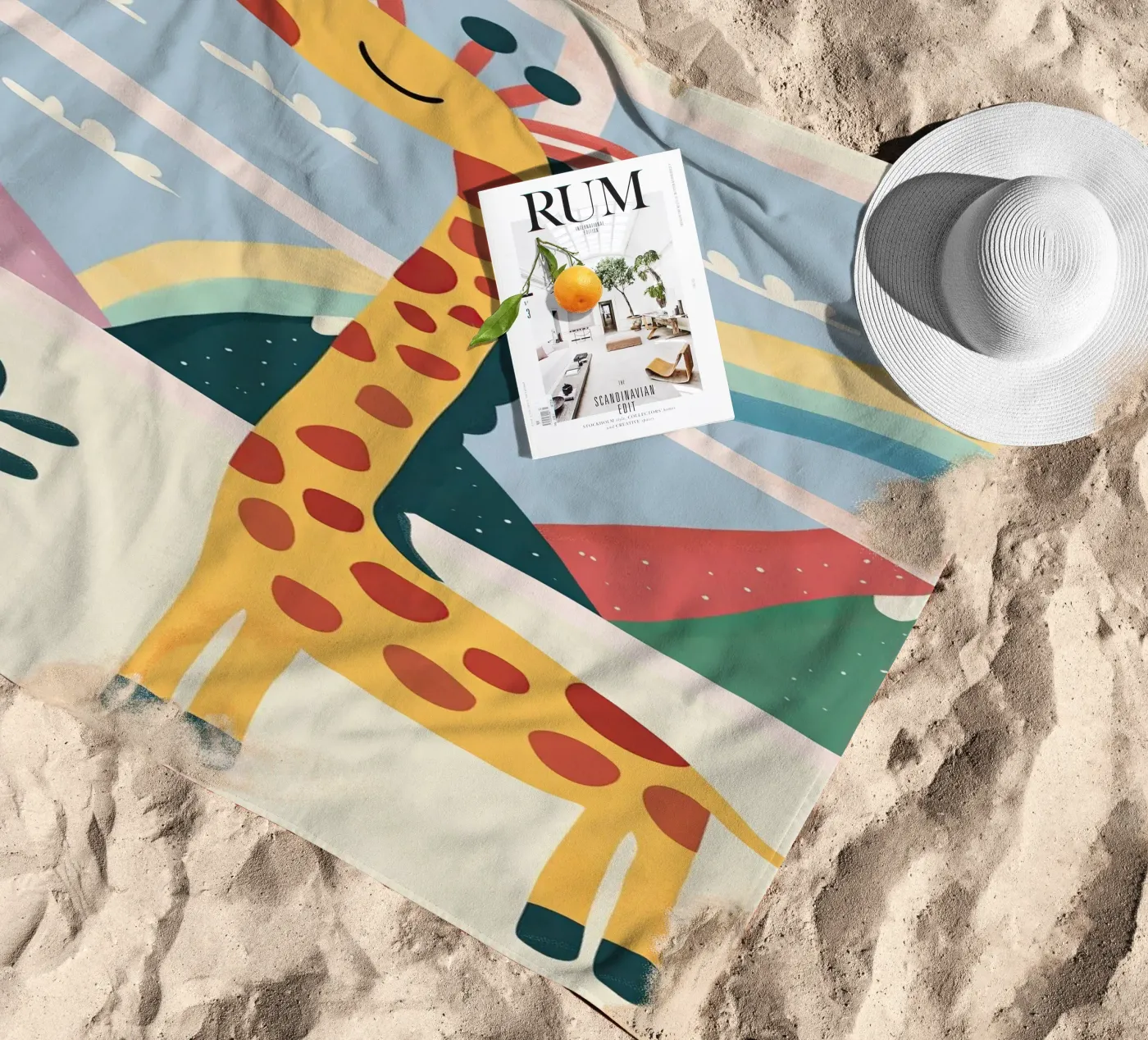 Rainbow Window Giraffe telo mare da Lilo