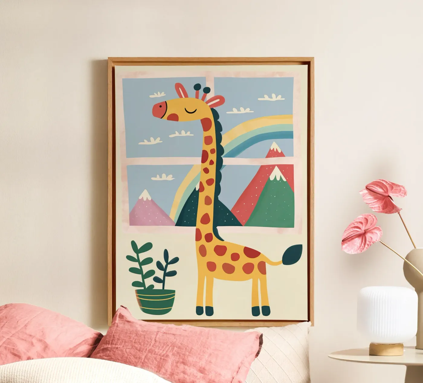 Rainbow Window Giraffe tela da Lilo