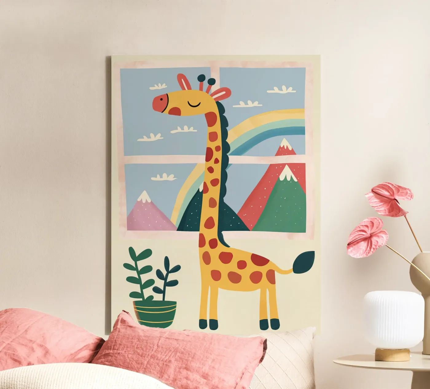 Rainbow Window Giraffe tela da Lilo