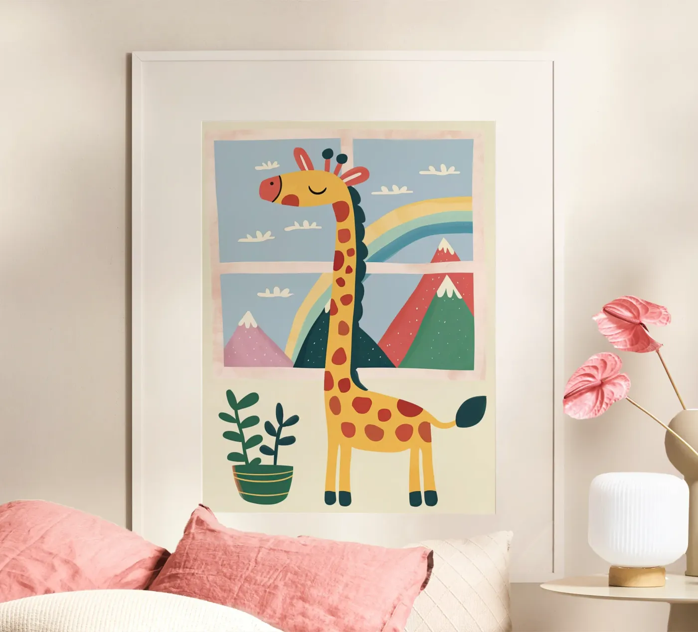 Rainbow Window Giraffe poster da Lilo