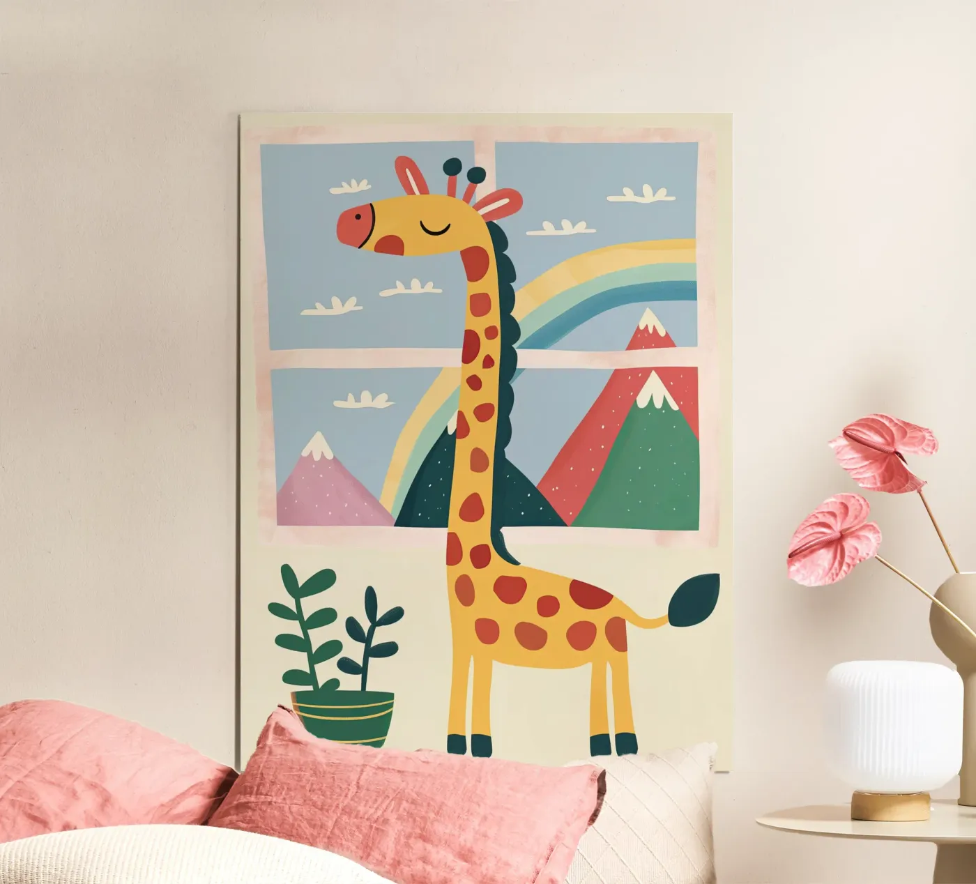 Rainbow Window Giraffe poster da Lilo