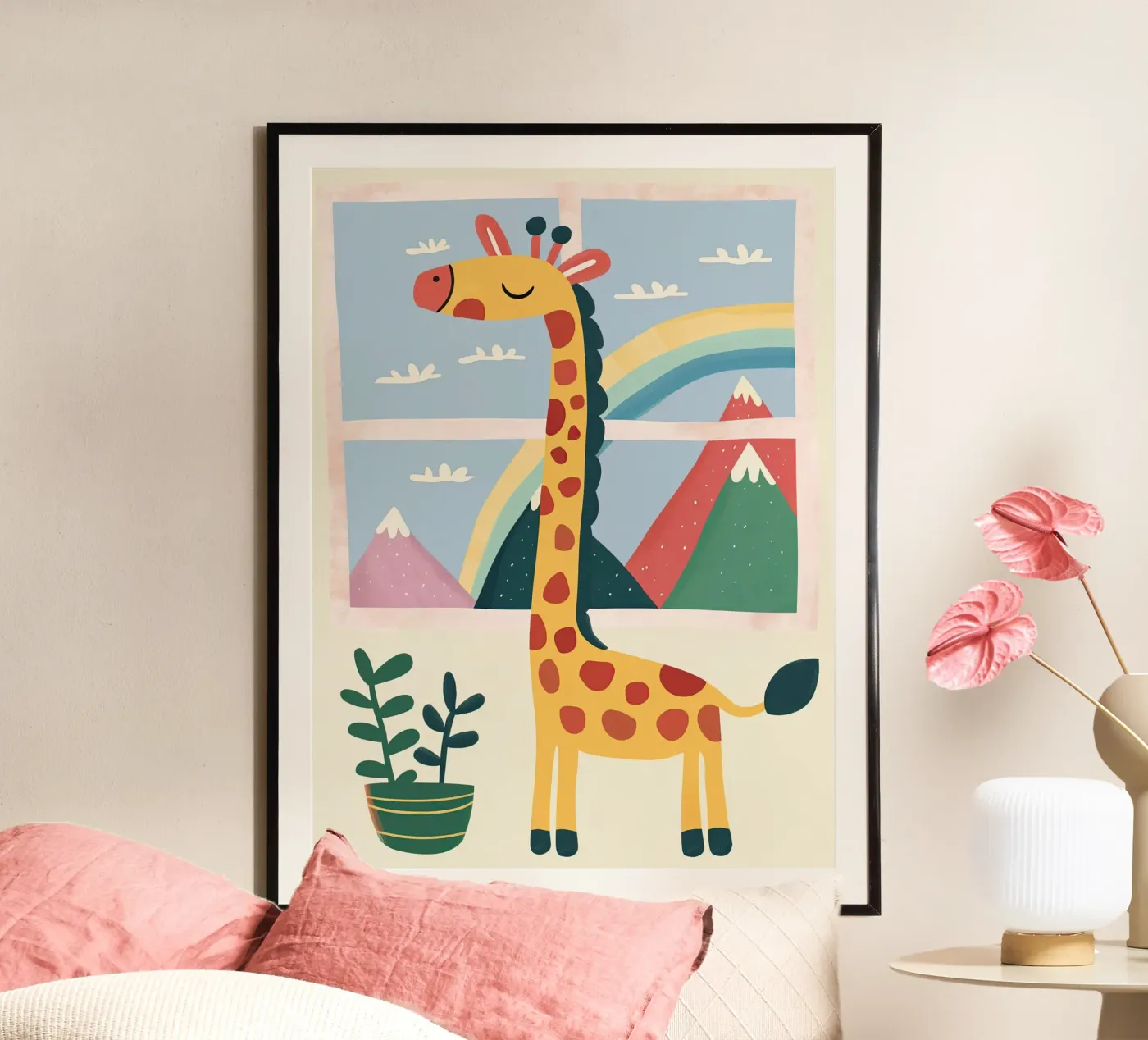 Rainbow Window Giraffe poster da Lilo