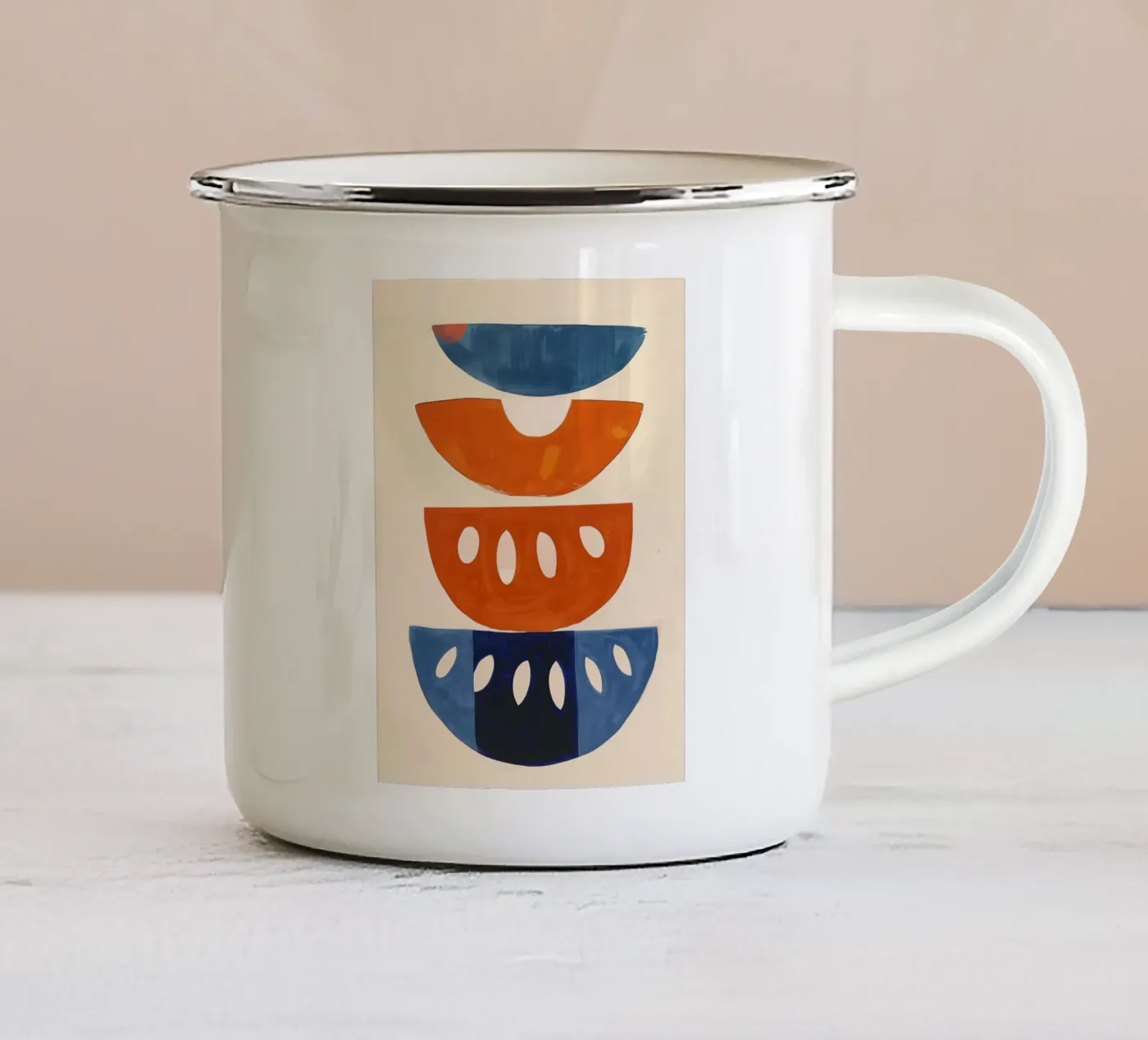 Shape Stack Emaille Tasse von Hugo