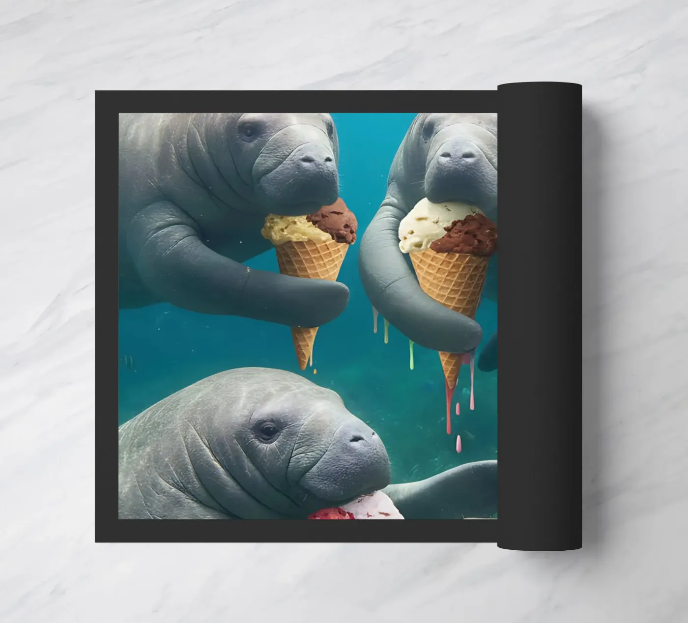 Auf ein Eis Fußmatte von kosinsart.gallery2