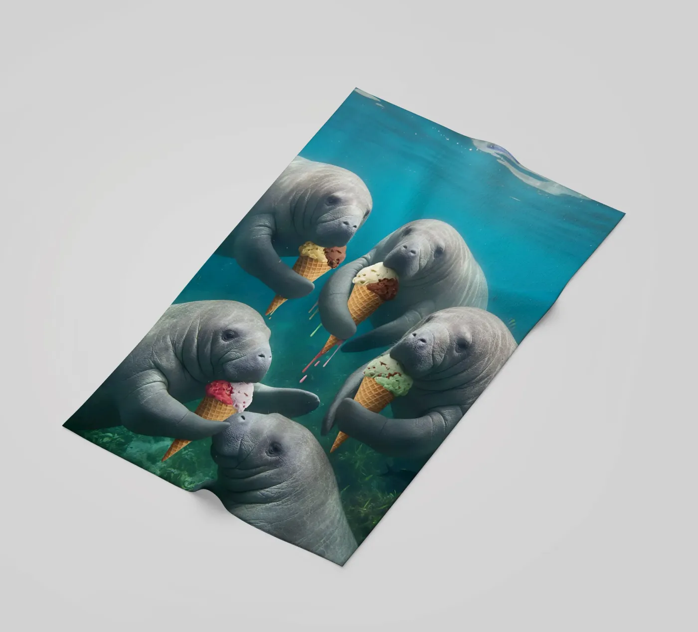 Auf ein Eis Strandtuch von kosinsart.gallery2