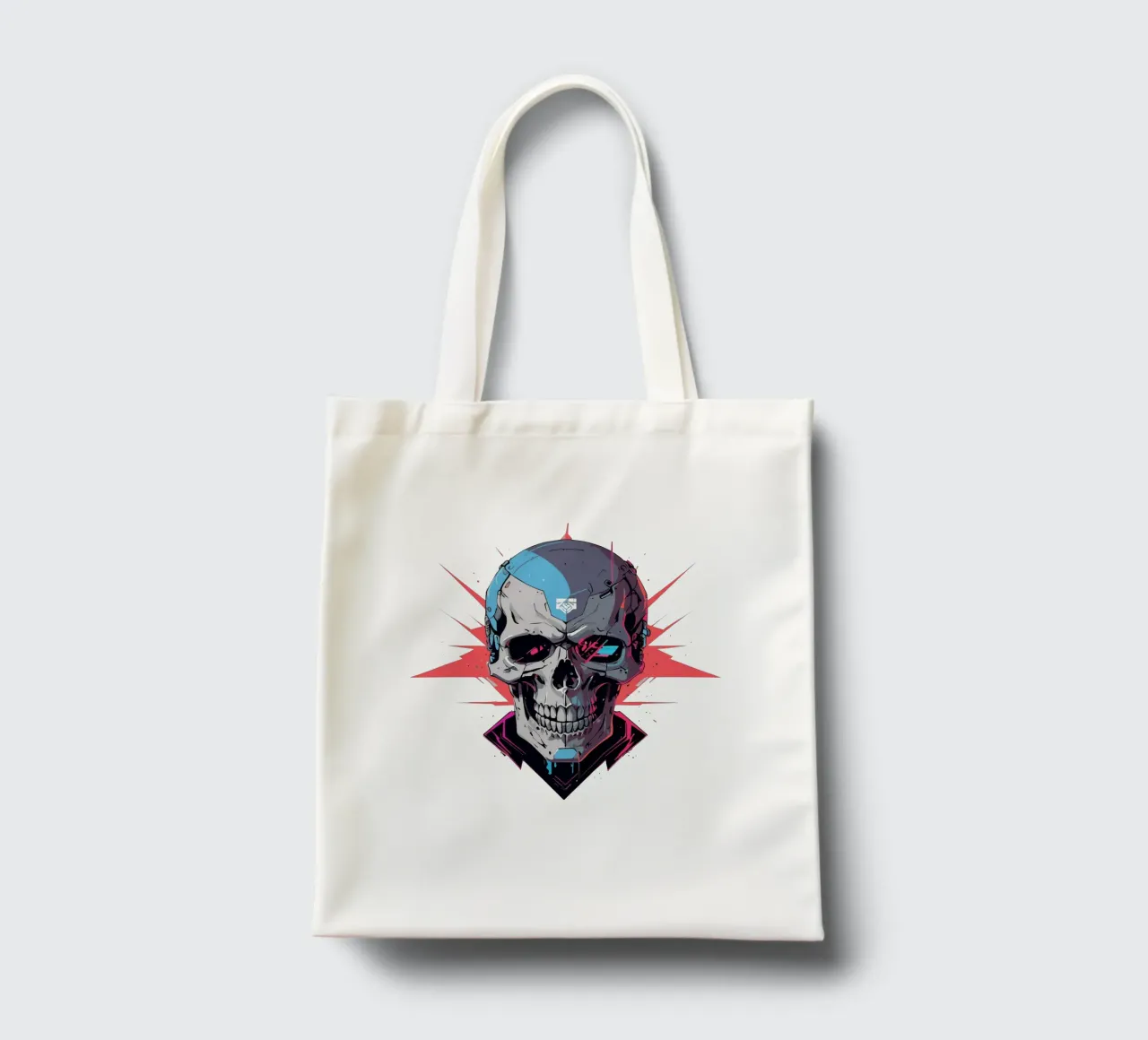 Cranio cyberpunk borsa in juta da artdesign1985