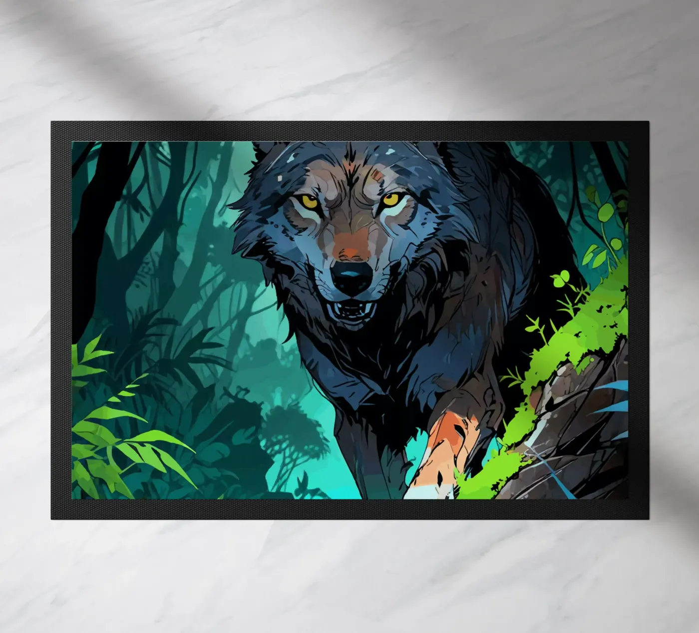 Jungle wolf doormat by artdesign1985