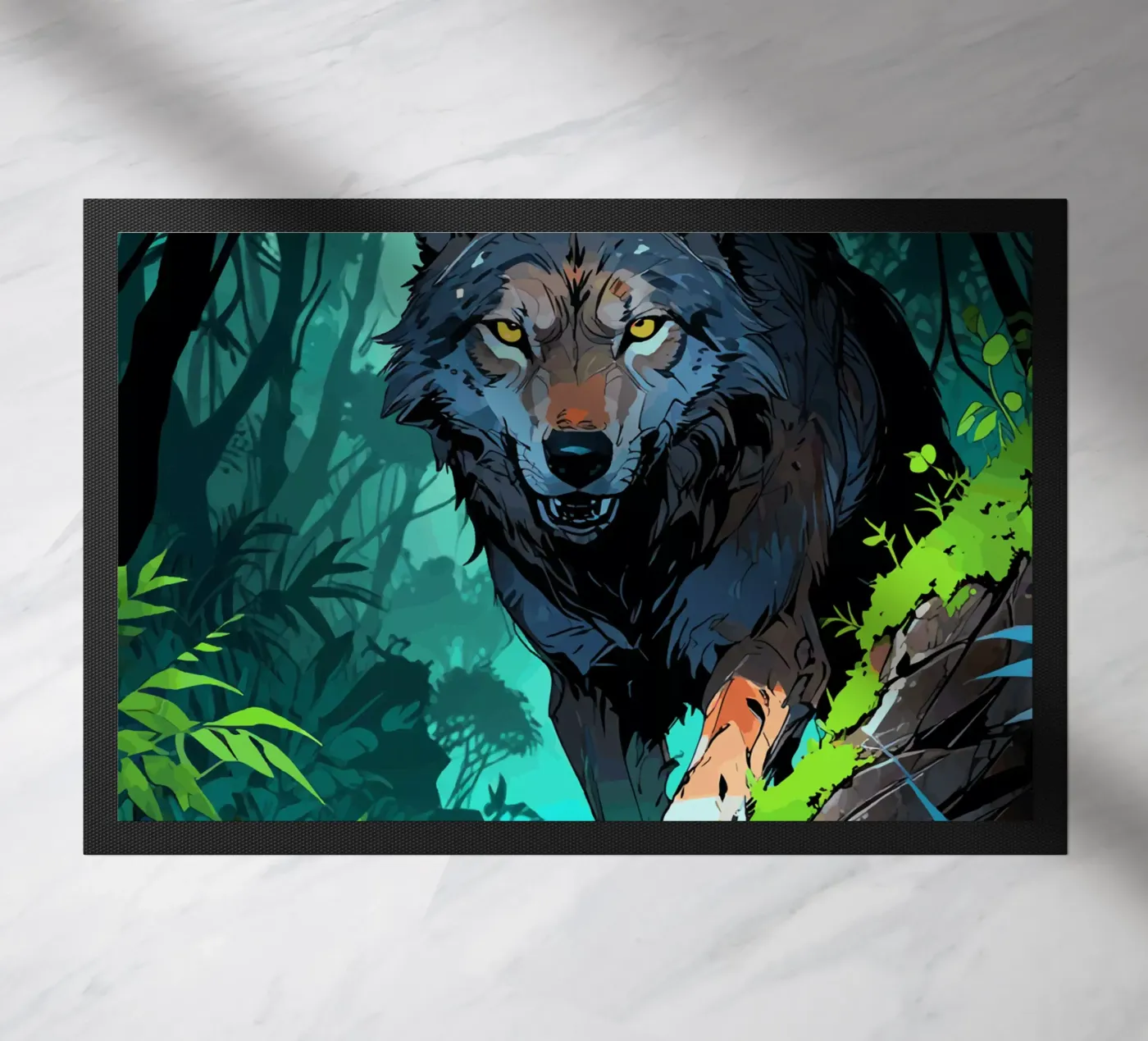 Oerwoudwolf deurmat van artdesign1985