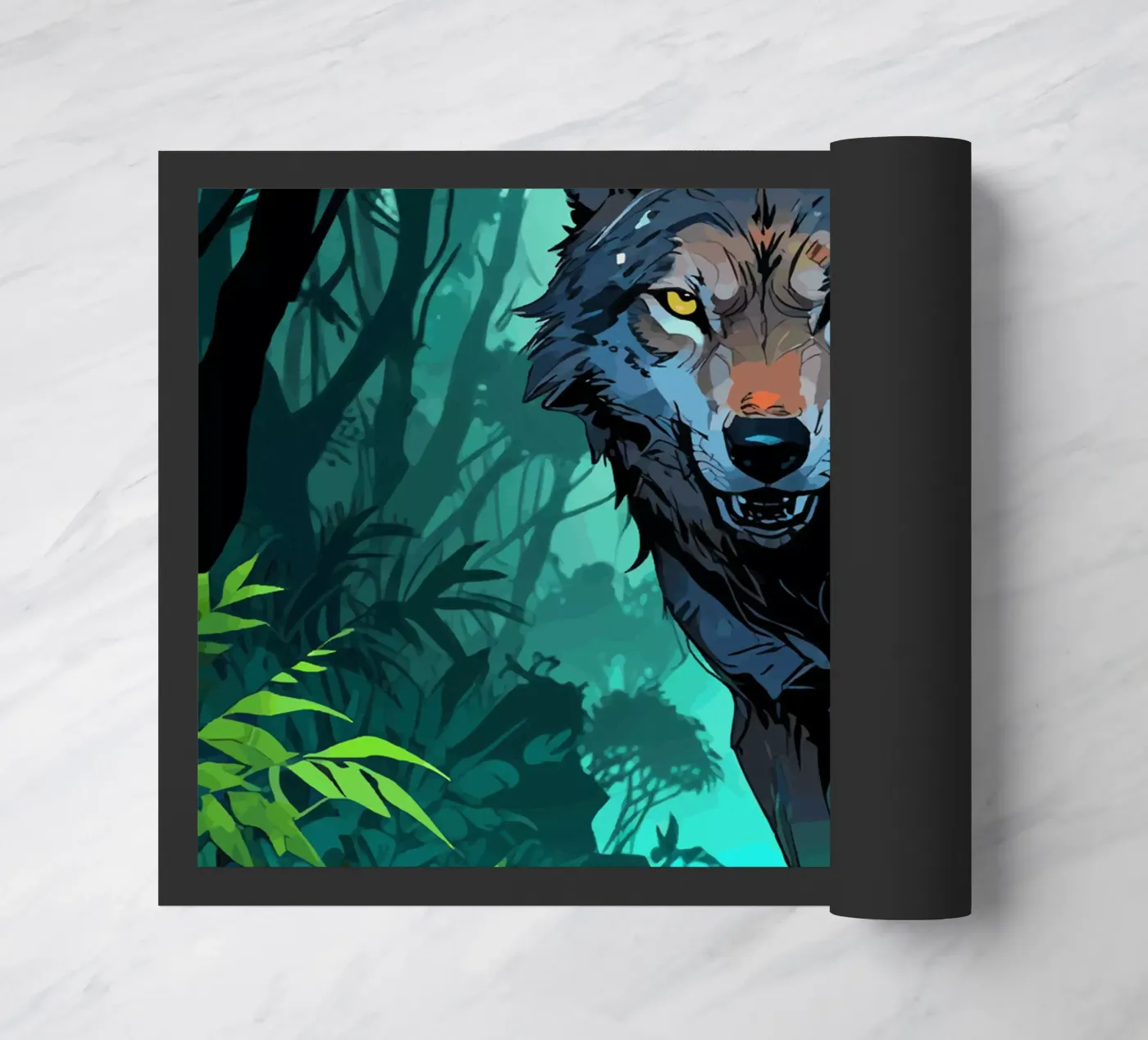 Jungle wolf doormat by artdesign1985