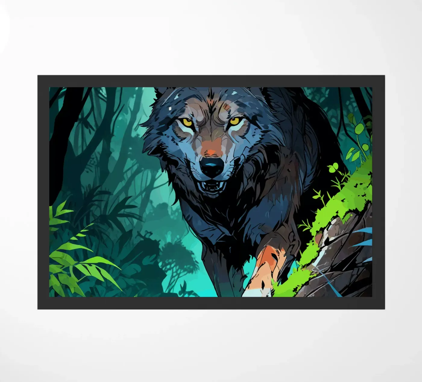 Jungle wolf doormat by artdesign1985