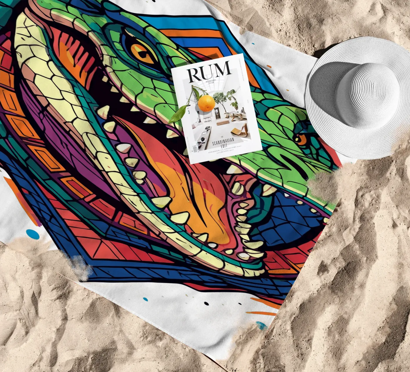 Coccodrillo telo mare da artdesign1985