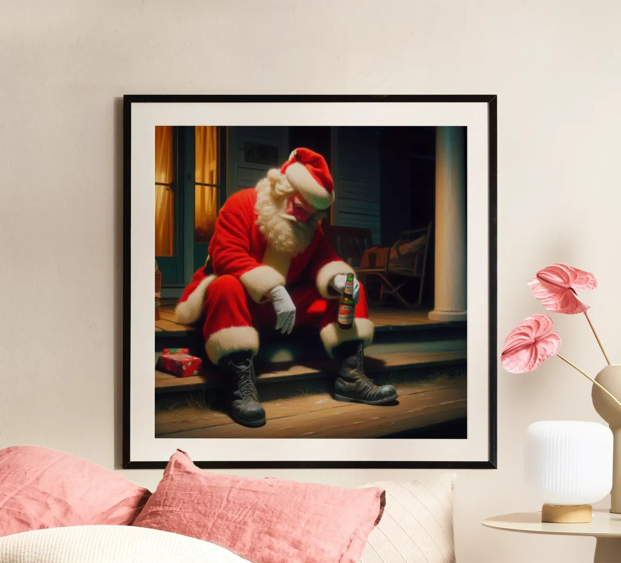 Merry poster con telaio in alluminio da Art Unleashed