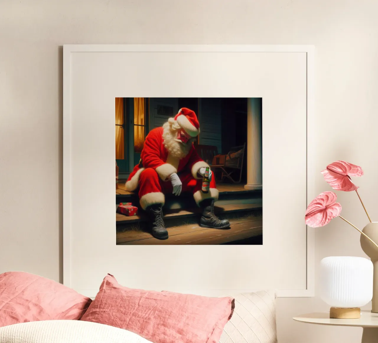 Merry poster con telaio in alluminio da Art Unleashed