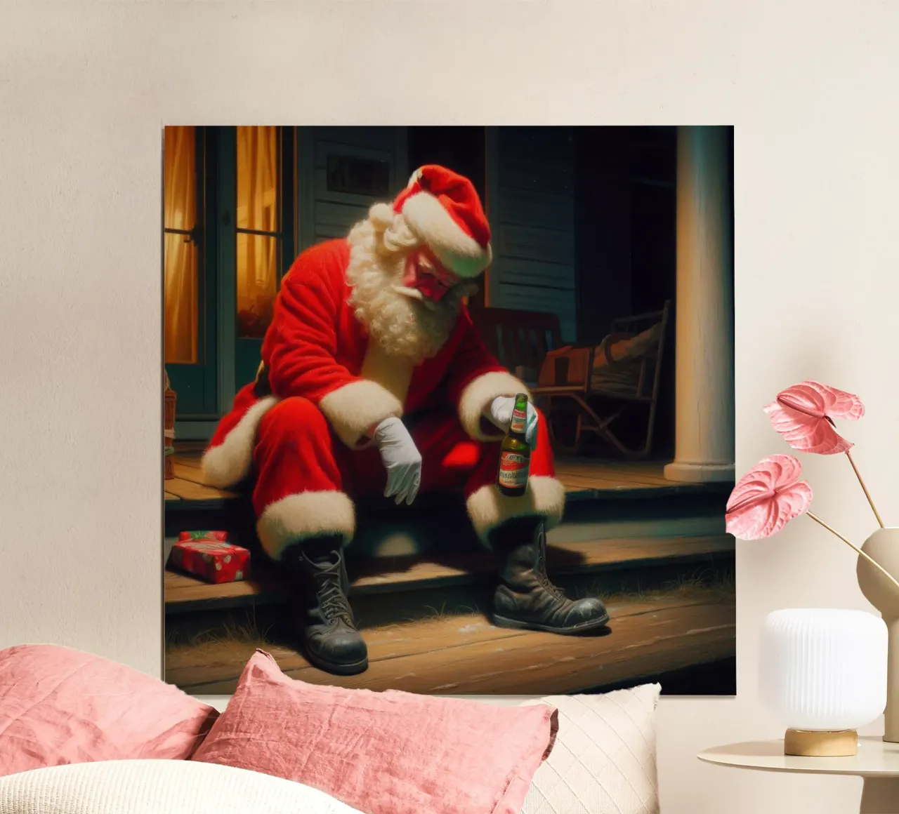 Merry poster con telaio in alluminio da Art Unleashed