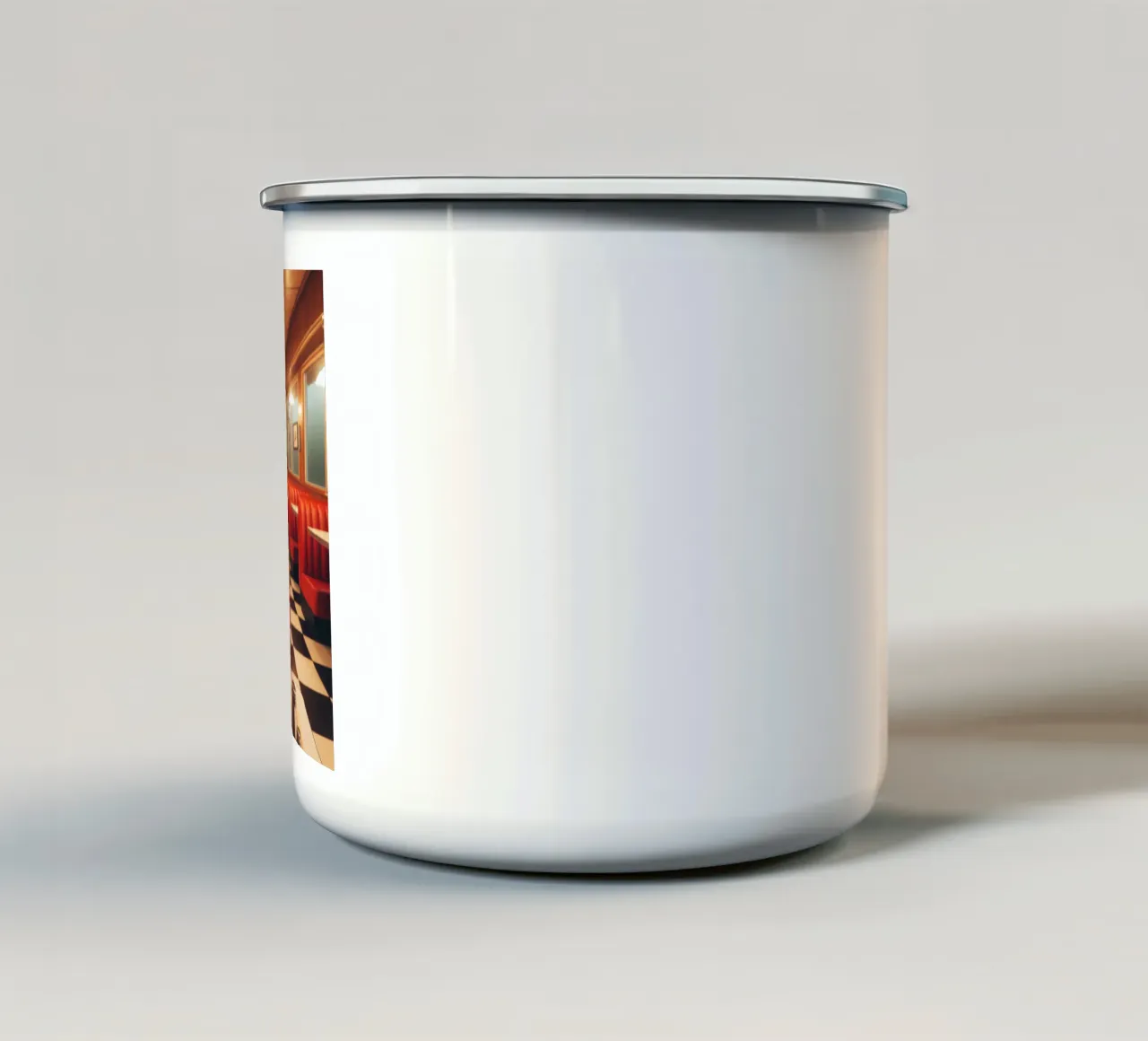 Two Can emaille mok van Art Unleashed
