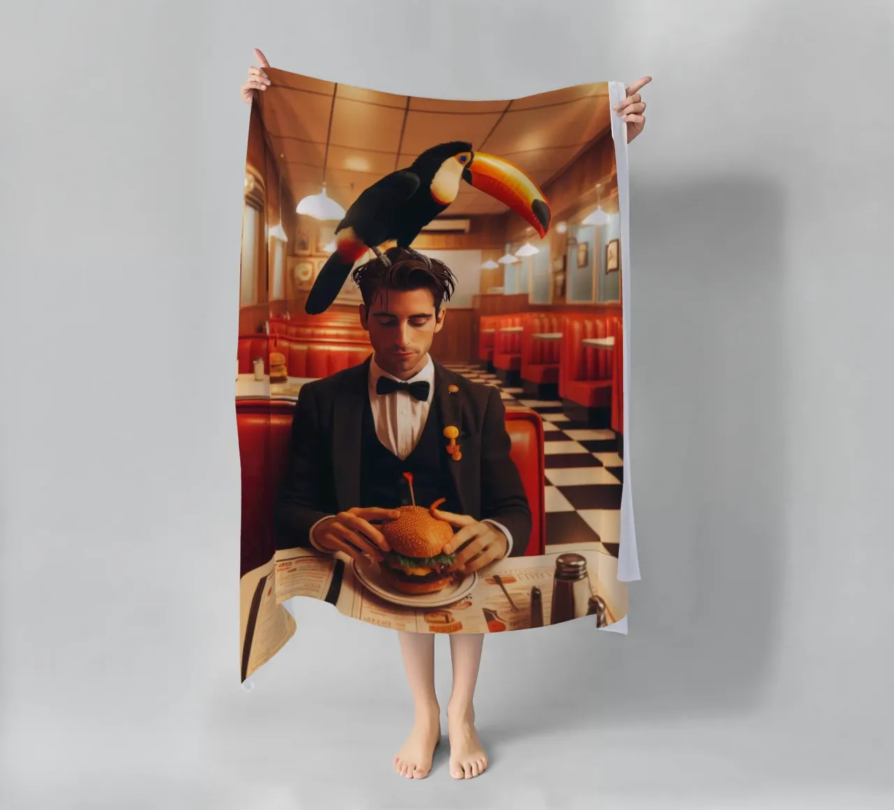 Two Can beach towel by Art Unleashed