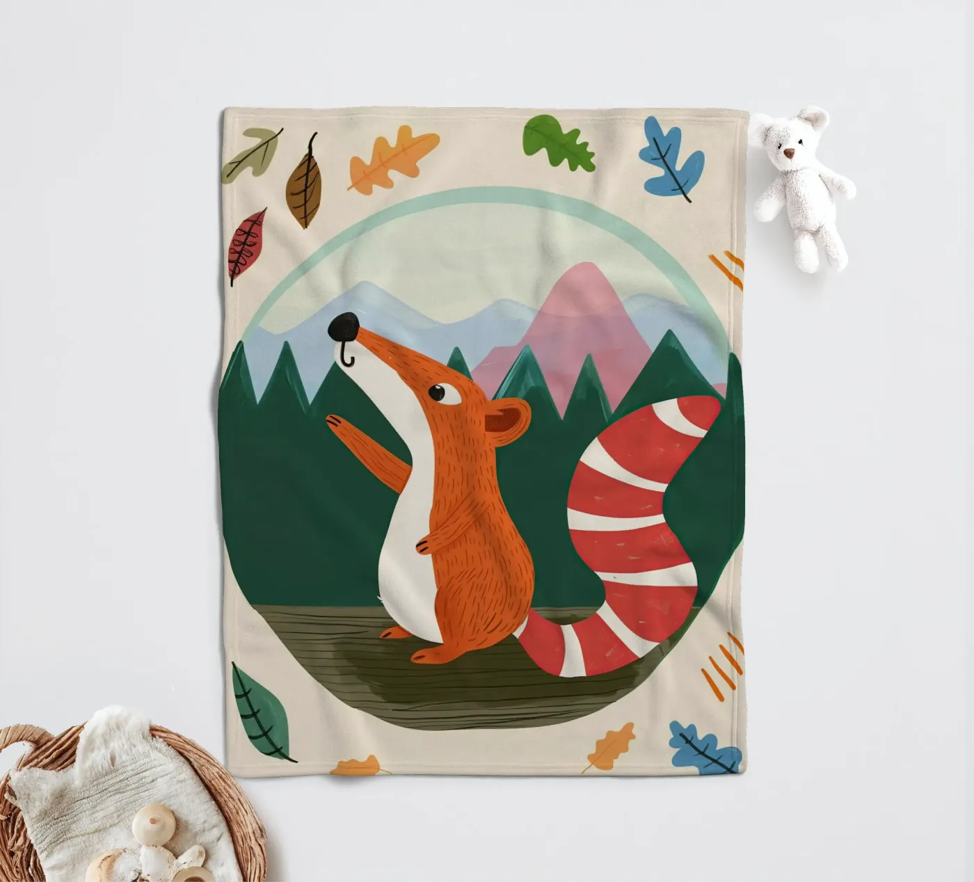 Forest Squirrel Fleecedecke von Lilo