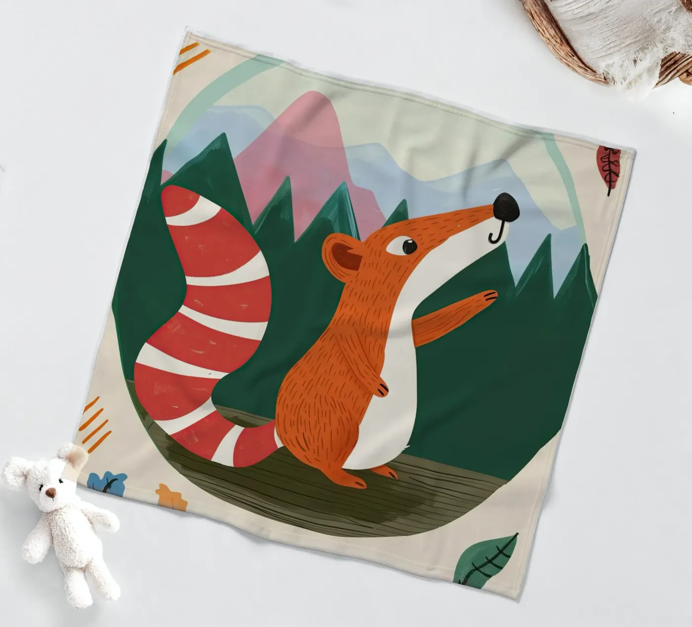 Forest Squirrel Fleecedecke von Lilo