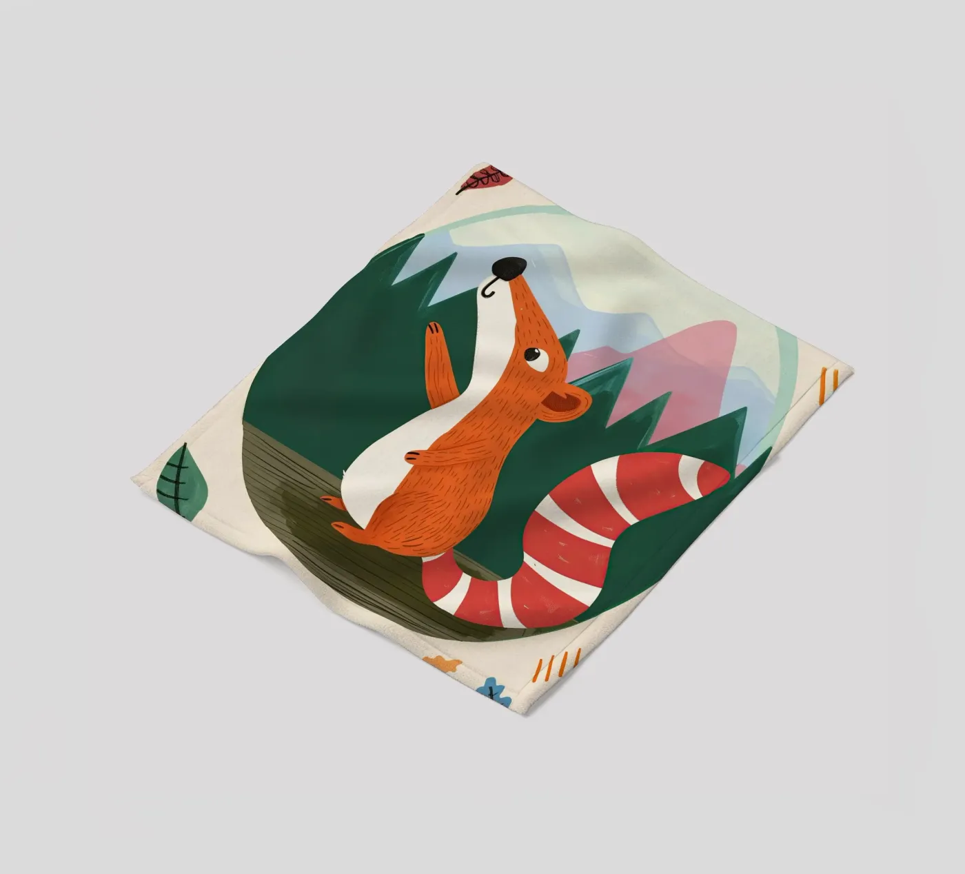 Forest Squirrel Fleecedecke von Lilo