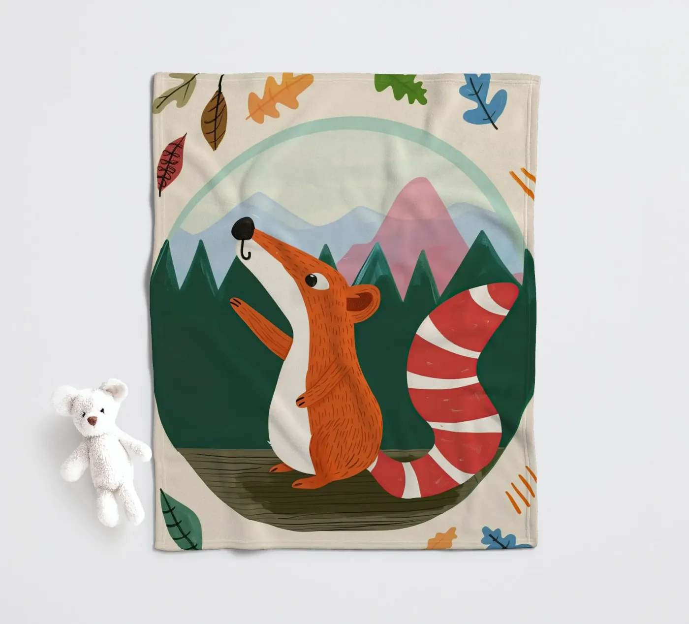 Forest Squirrel Fleecedecke von Lilo