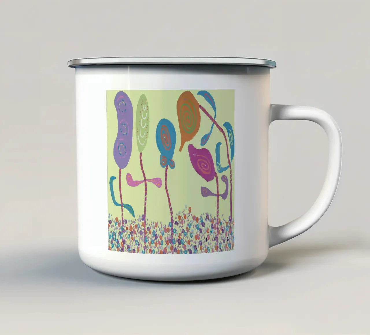 La bellezza della condivisione - Verde tazza in smalto da Helen Joynson