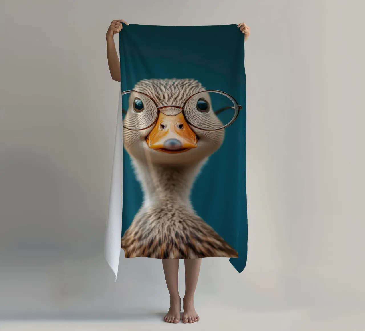 Quack beach towel by Art Unleashed