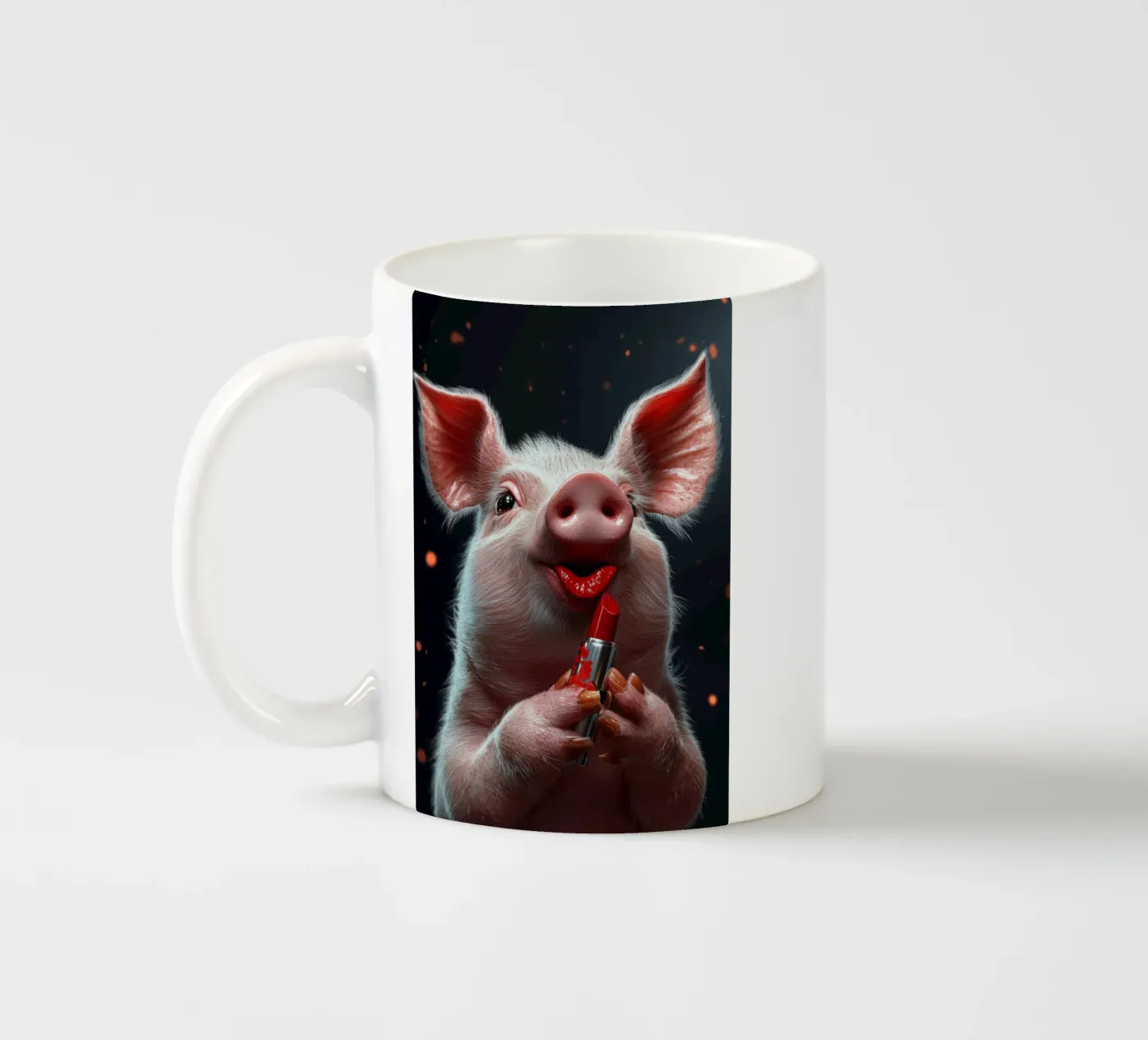 Lipstick ceramic mug by Art Unleashed