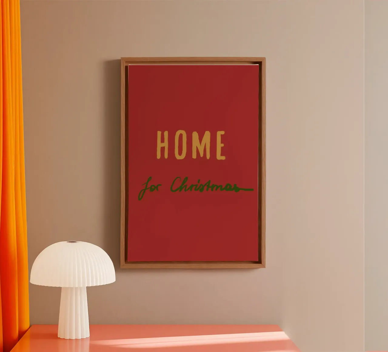 Casa per Natale su scritte rosse tela con Cornice a cassetta da Alisa Knöß