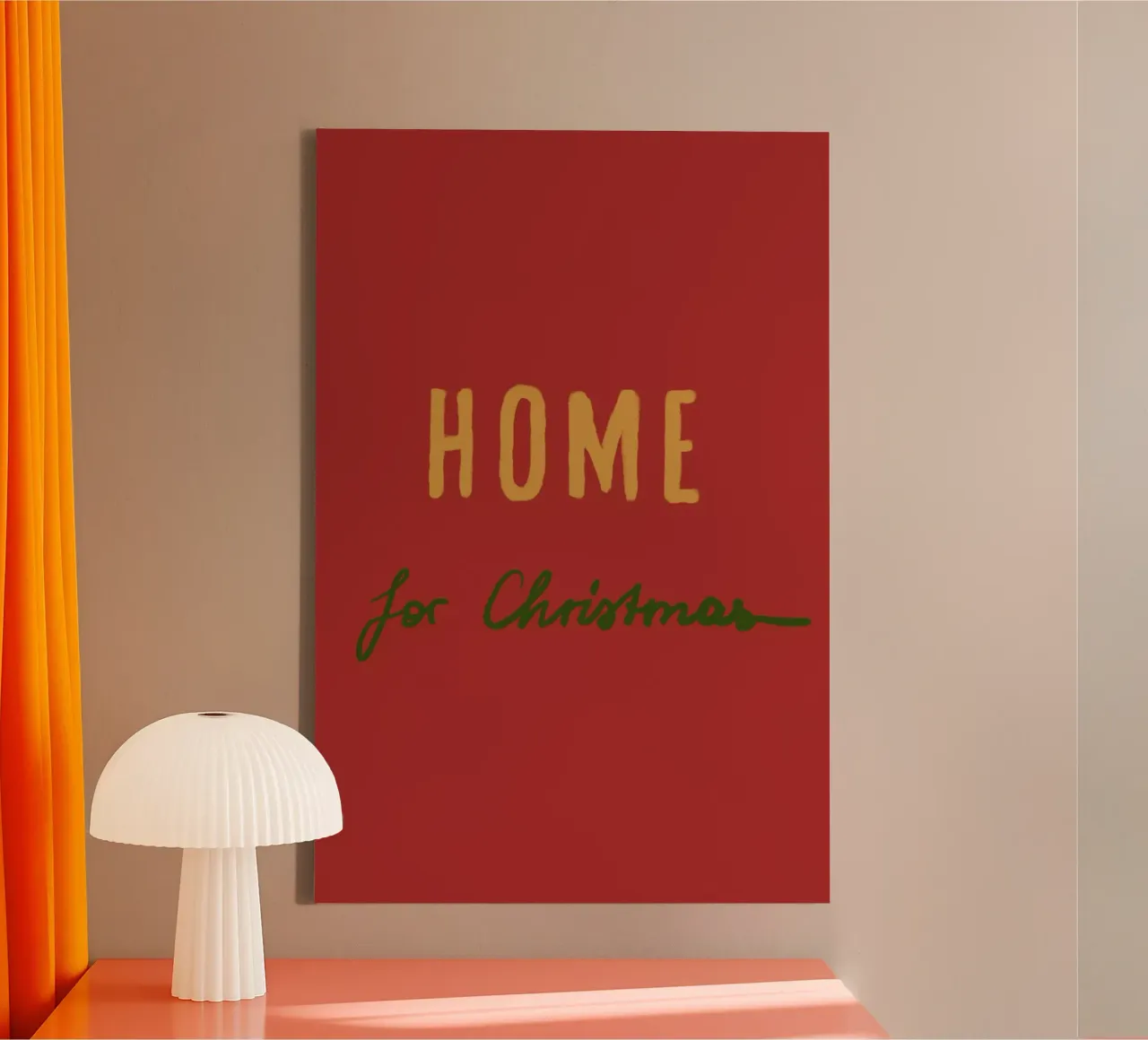 Casa per Natale su scritte rosse tela con Cornice a cassetta da Alisa Knöß