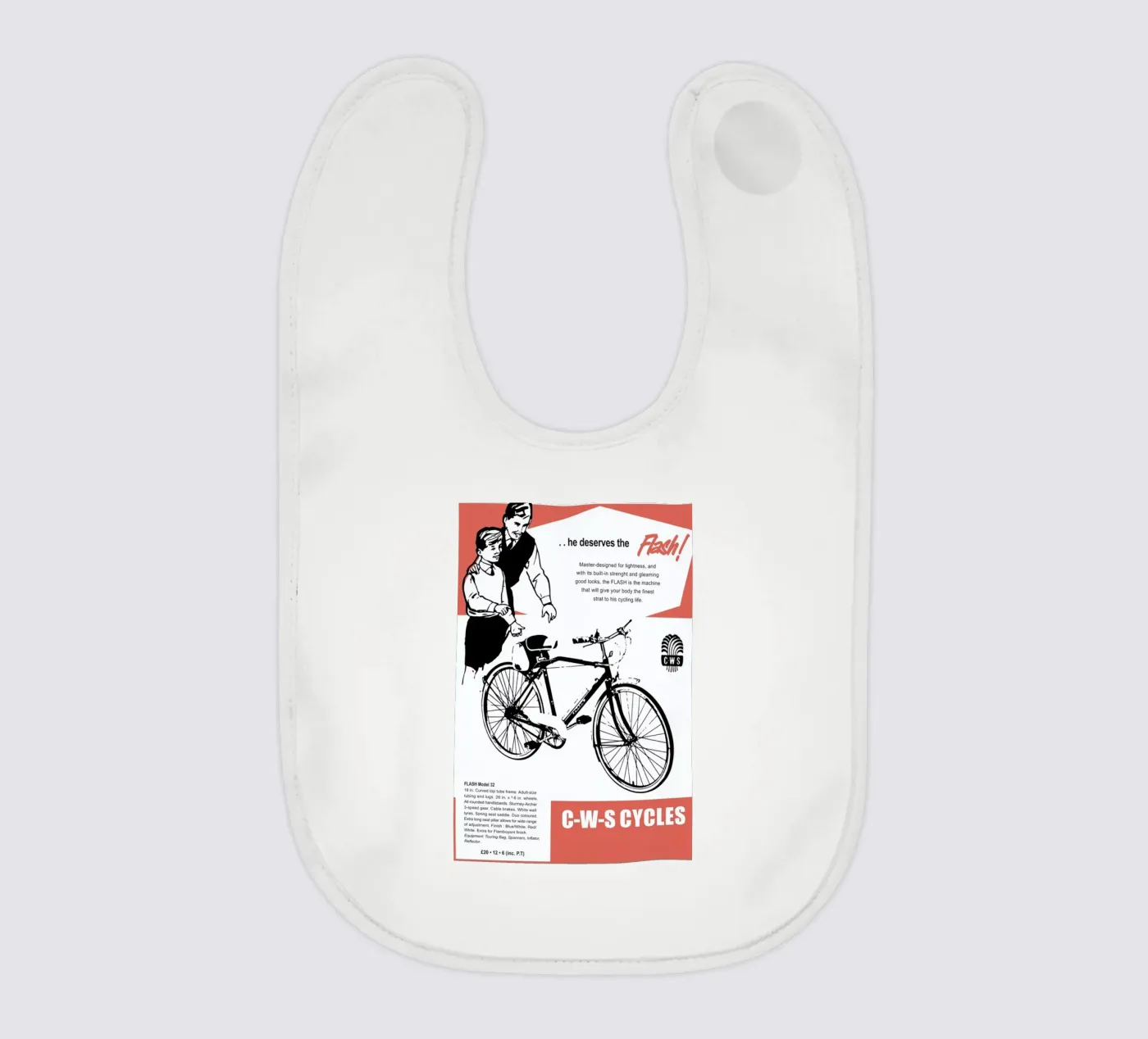 Flash baby bib by Hemingway Design