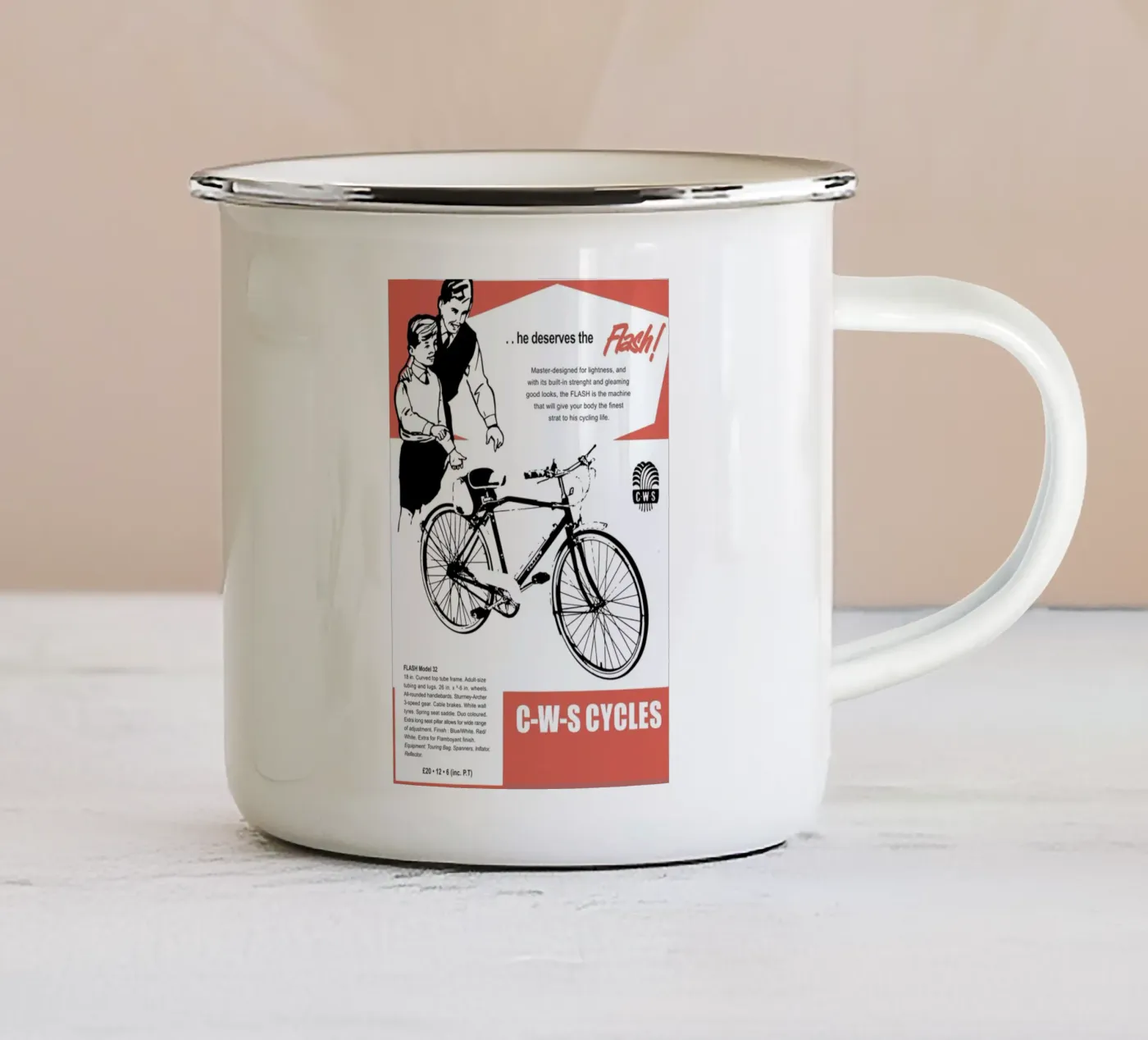 Flash enamel mug by Hemingway Design