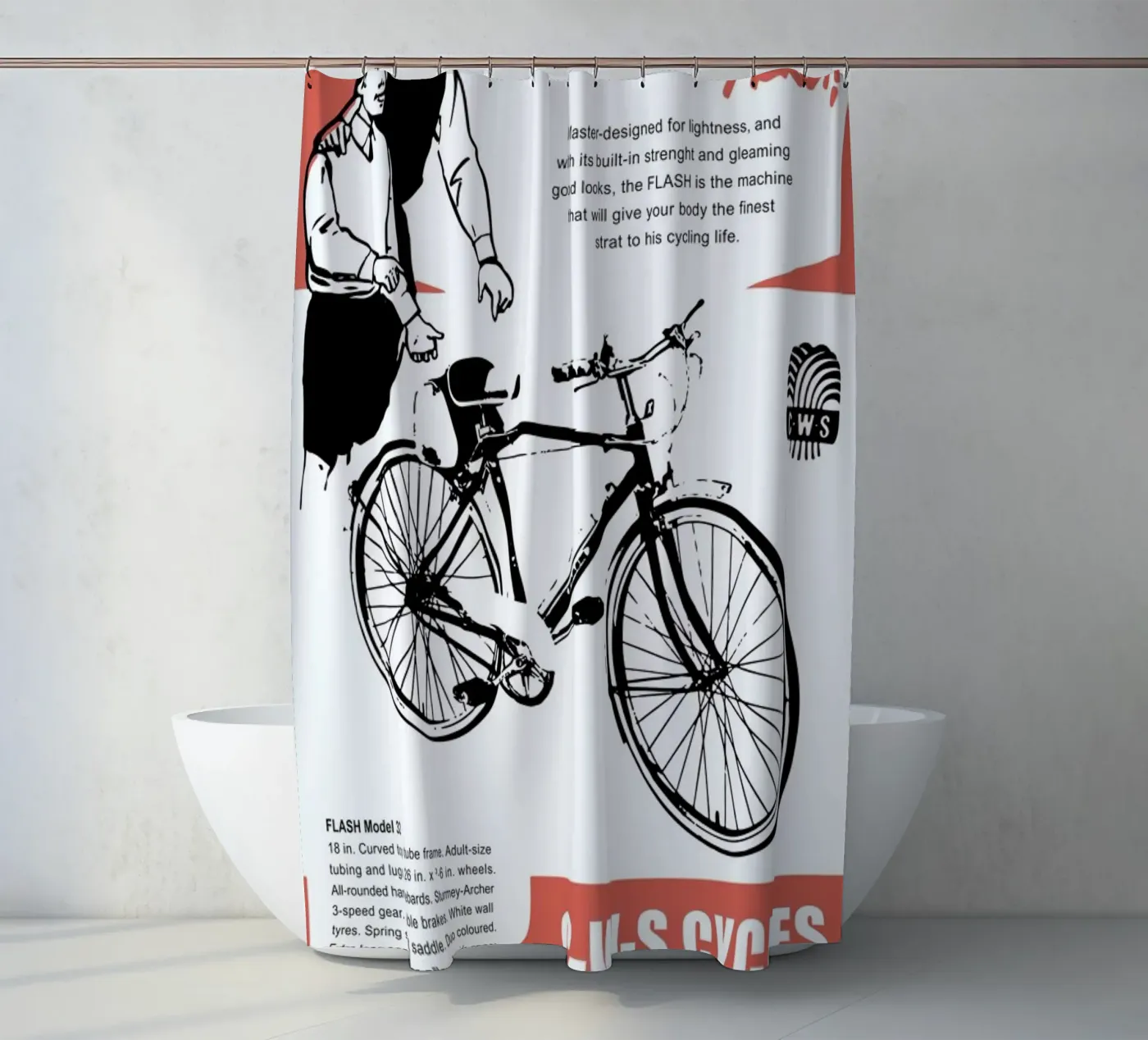 Flash shower curtain by Hemingway Design