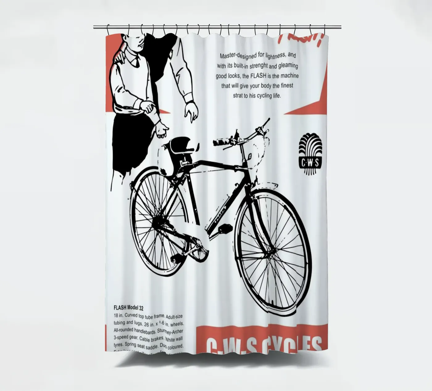 Flash shower curtain by Hemingway Design
