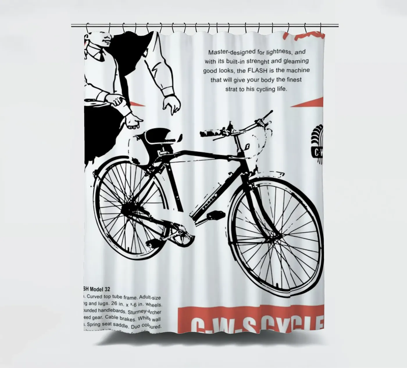 Flash shower curtain by Hemingway Design