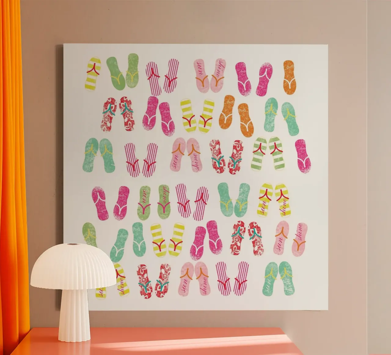 FlipFlops tela con Cornice a cassetta da Catherine Aguilar