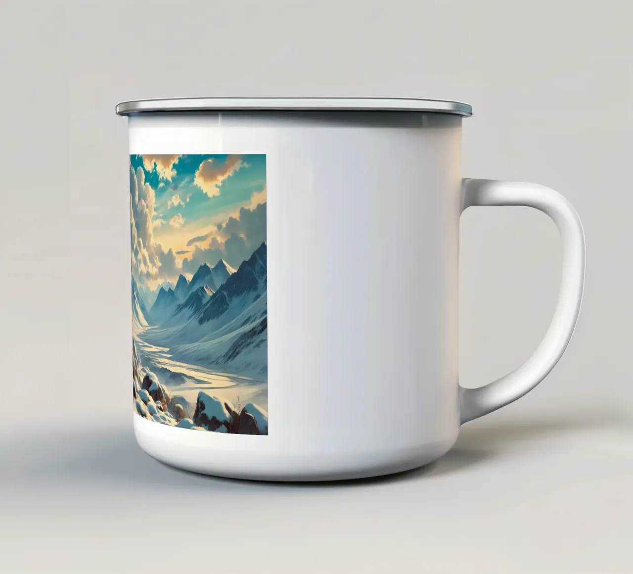 PANTHERE DES NEIGES tazza in smalto da RUBIANT ART