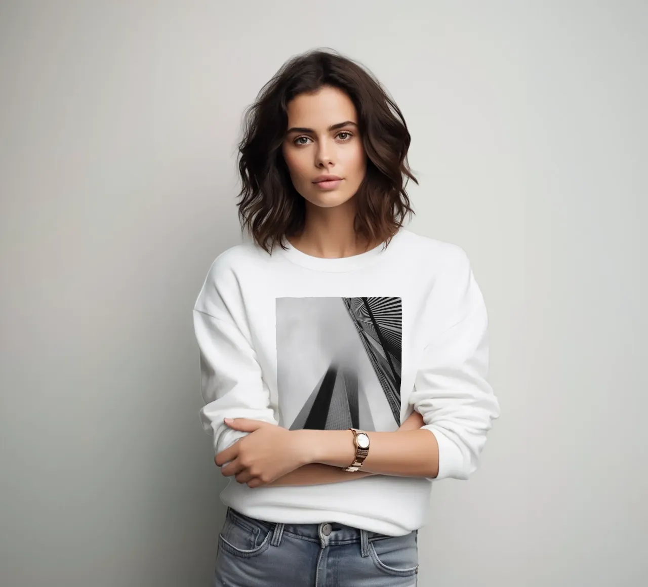 Freedom Tower Emerging from the Fog in New York sweatshirt by Ben & Clo creations