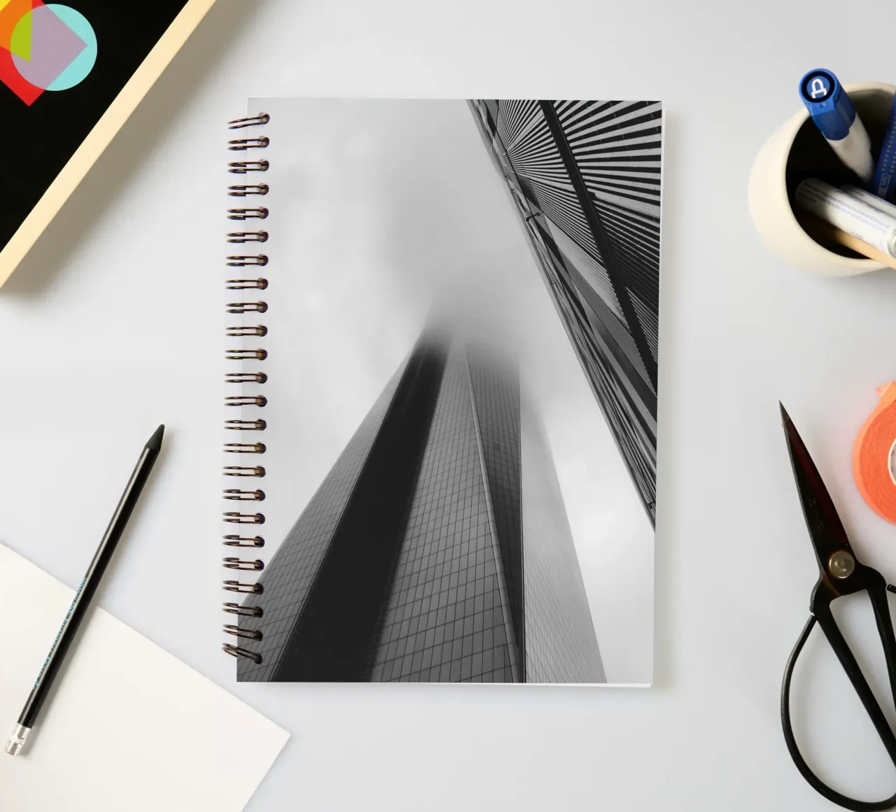 Freedom Tower Emerging from the Fog in New York spiral notebook by Ben & Clo creations