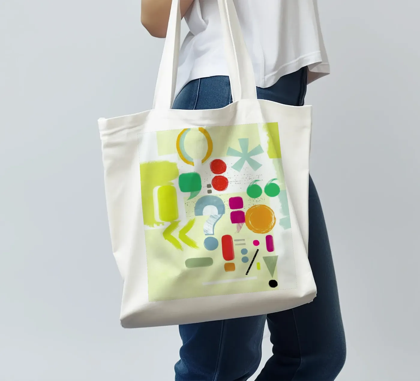 Punctuation borsa in juta da Catherine Aguilar