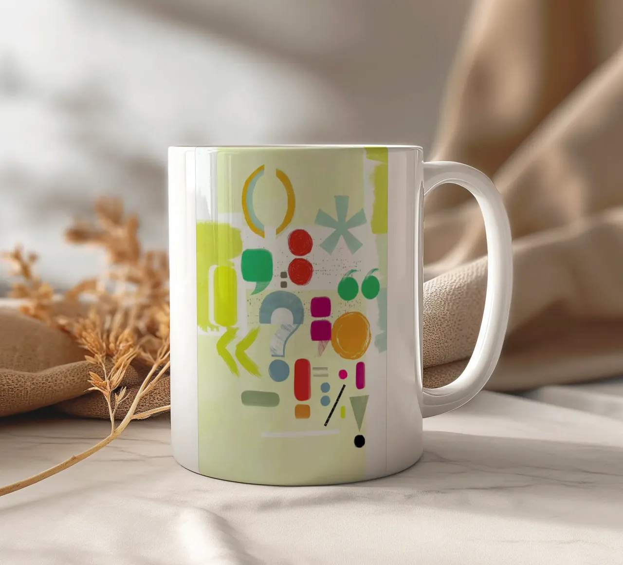 Punctuation mug en céramique de Catherine Aguilar