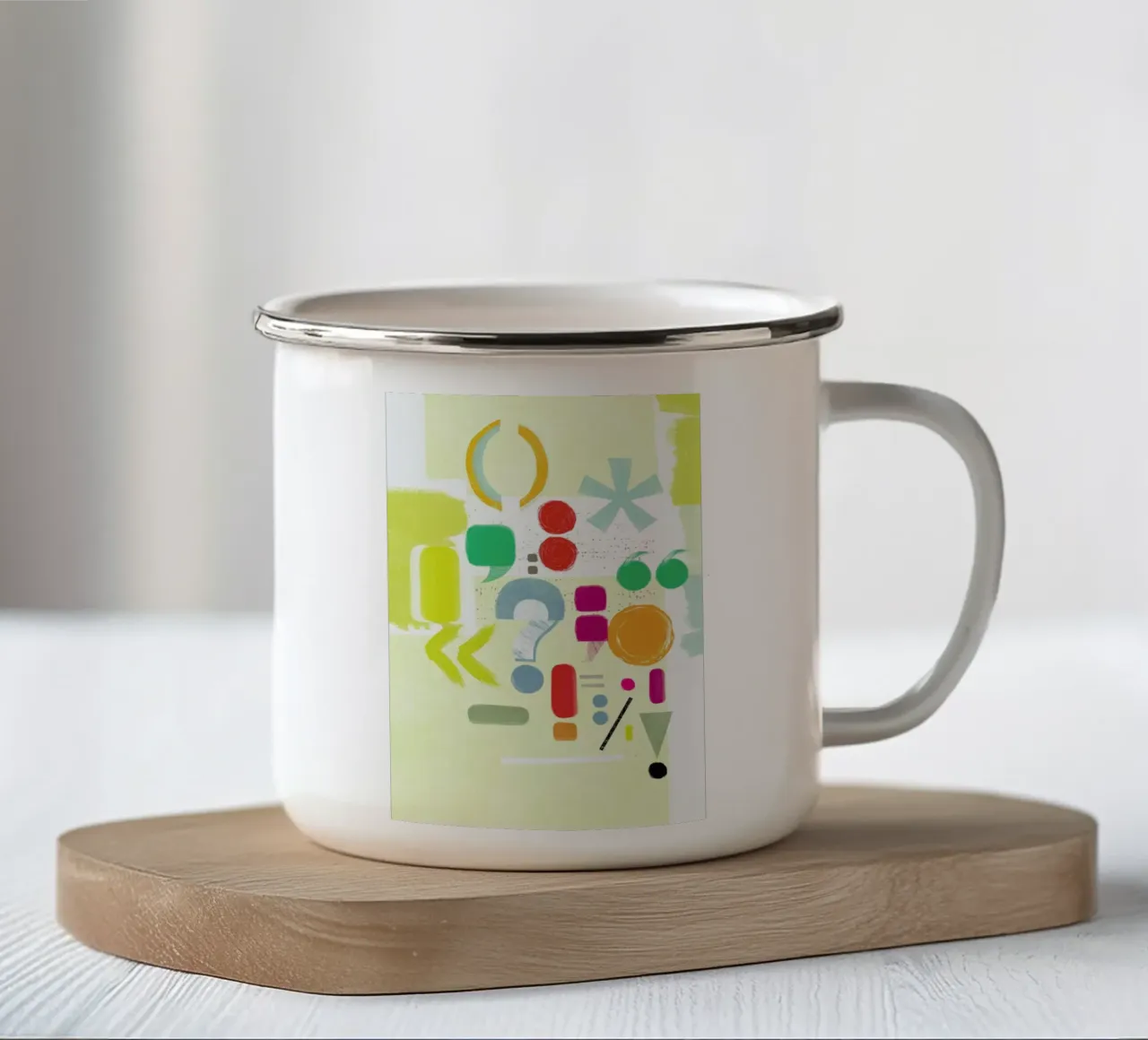 Punctuation taza de esmalte de Catherine Aguilar