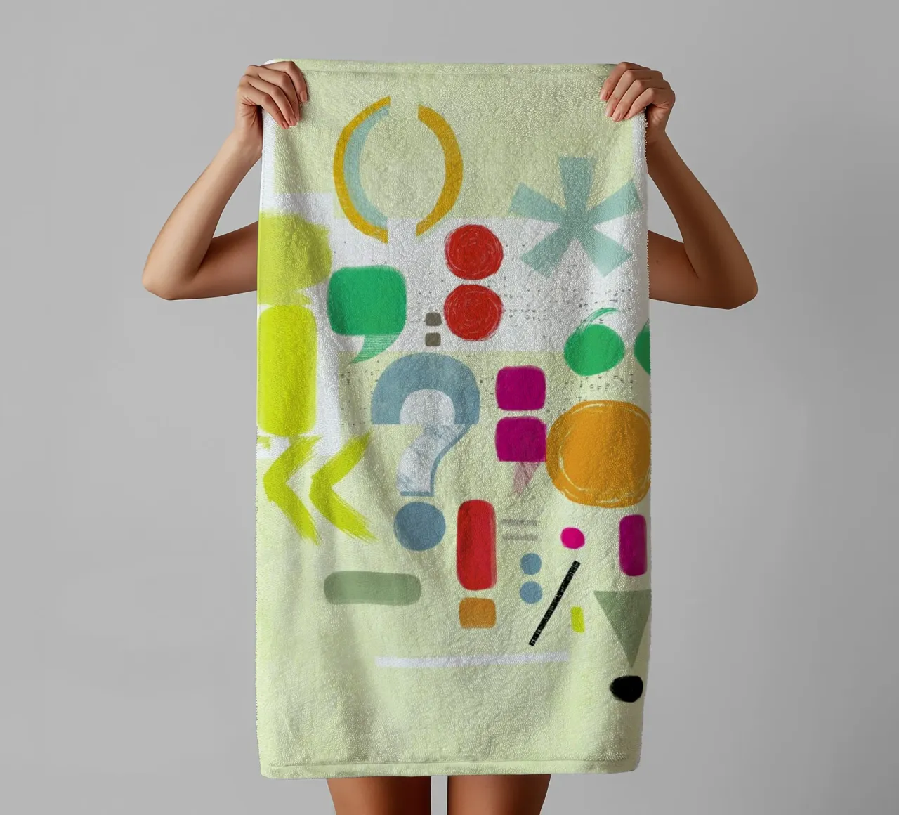 Punctuation towel by Catherine Aguilar