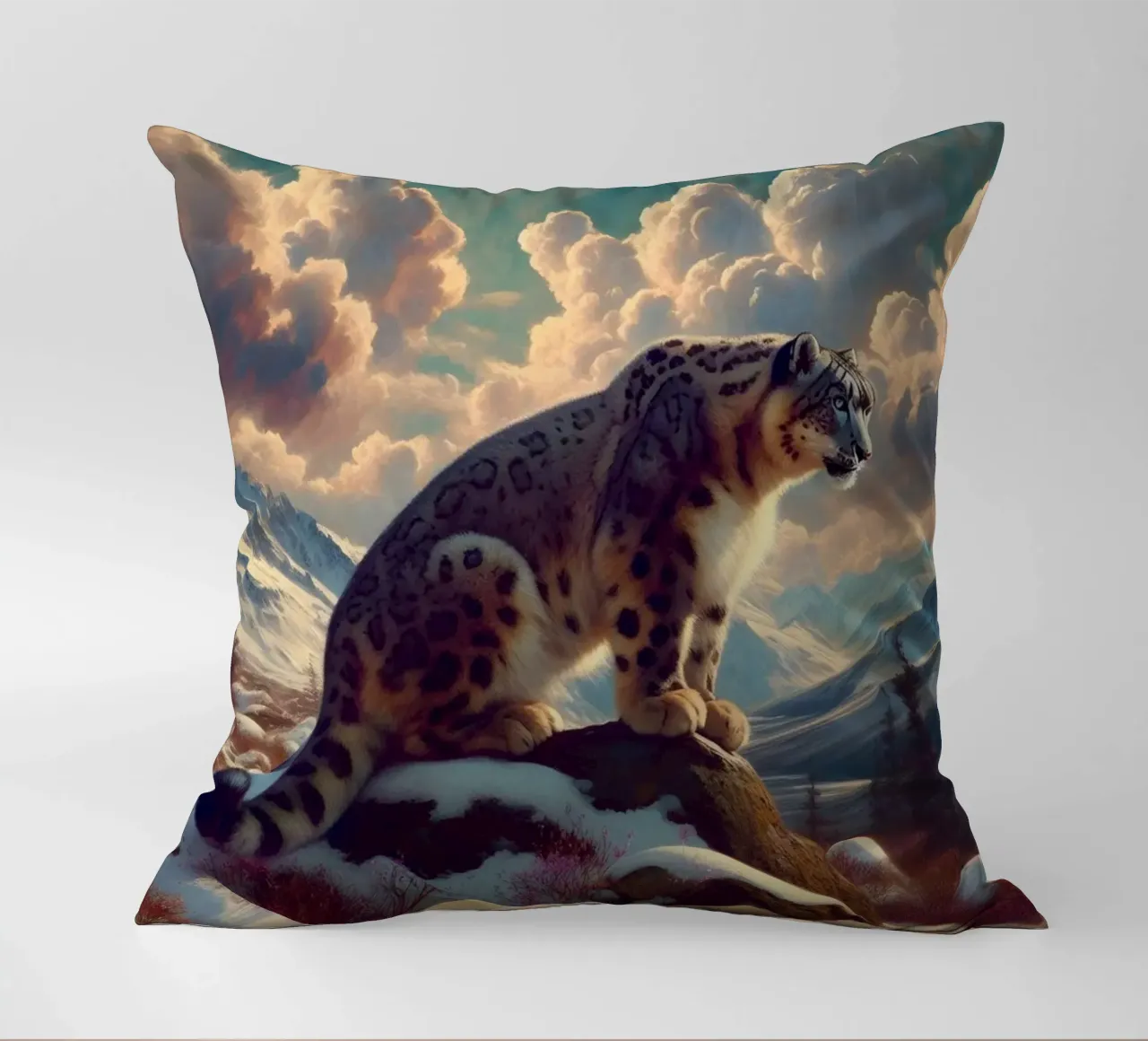 PANTHERE DES NEIGES cuscino da RUBIANT ART